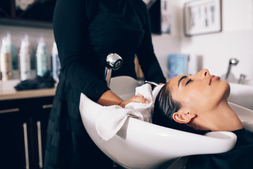 Woman at Hair Dressing Salon 